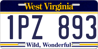 WV license plate 1PZ893
