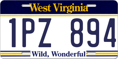 WV license plate 1PZ894