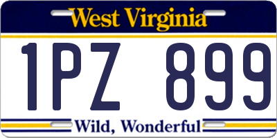 WV license plate 1PZ899