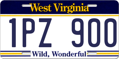 WV license plate 1PZ900