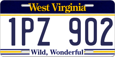 WV license plate 1PZ902