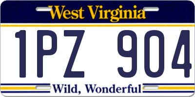 WV license plate 1PZ904