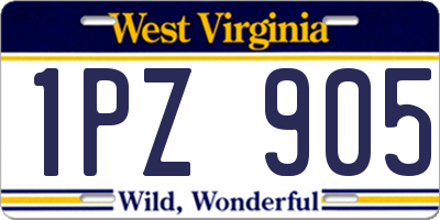 WV license plate 1PZ905