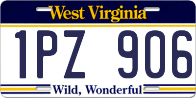 WV license plate 1PZ906
