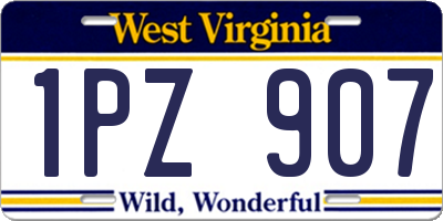 WV license plate 1PZ907