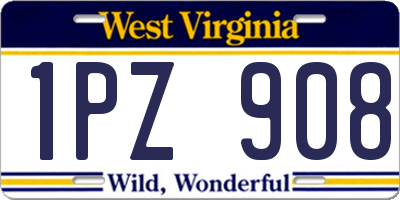 WV license plate 1PZ908