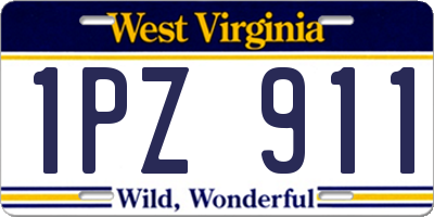 WV license plate 1PZ911