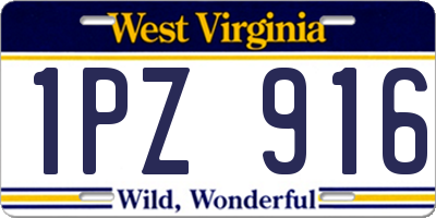 WV license plate 1PZ916