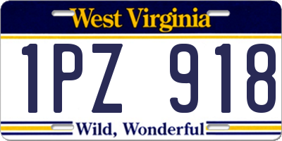 WV license plate 1PZ918