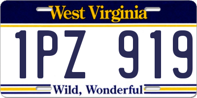 WV license plate 1PZ919