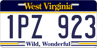 WV license plate 1PZ923