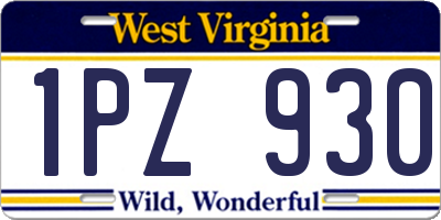 WV license plate 1PZ930