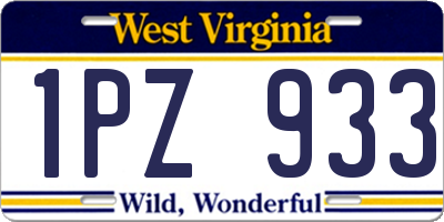 WV license plate 1PZ933
