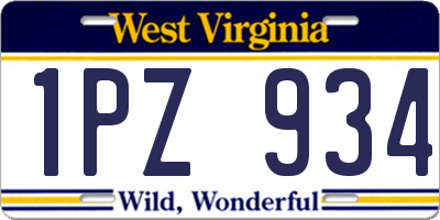 WV license plate 1PZ934