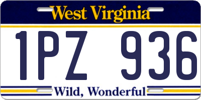 WV license plate 1PZ936