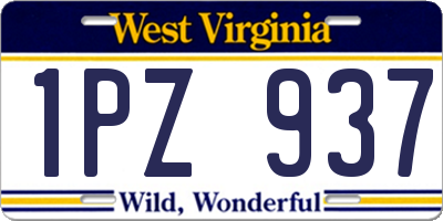 WV license plate 1PZ937
