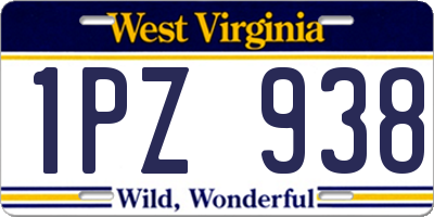 WV license plate 1PZ938