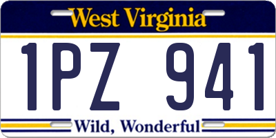 WV license plate 1PZ941