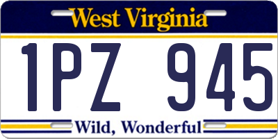 WV license plate 1PZ945