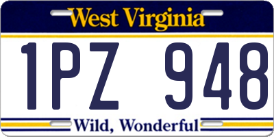 WV license plate 1PZ948