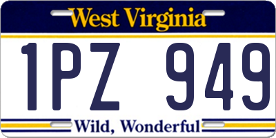WV license plate 1PZ949