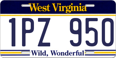 WV license plate 1PZ950