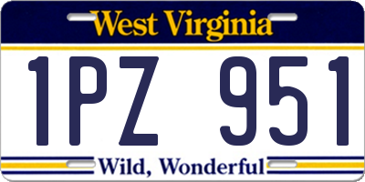 WV license plate 1PZ951