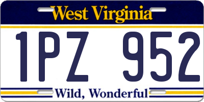 WV license plate 1PZ952