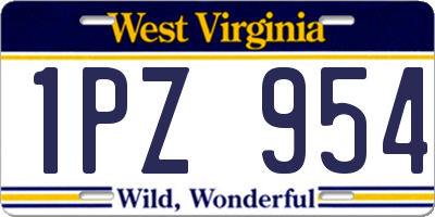 WV license plate 1PZ954