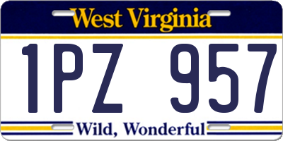 WV license plate 1PZ957
