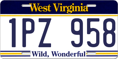 WV license plate 1PZ958