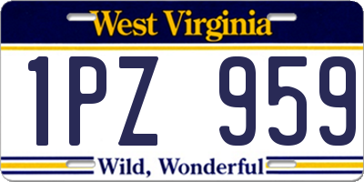WV license plate 1PZ959