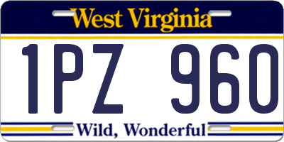 WV license plate 1PZ960