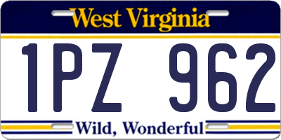 WV license plate 1PZ962