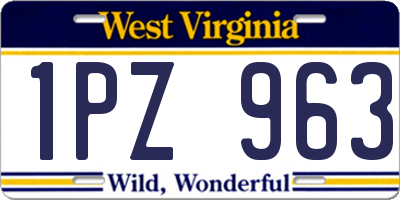 WV license plate 1PZ963