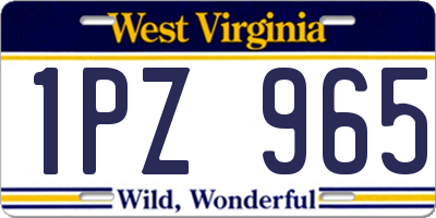 WV license plate 1PZ965