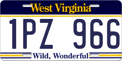 WV license plate 1PZ966