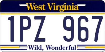 WV license plate 1PZ967