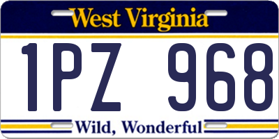 WV license plate 1PZ968