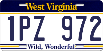 WV license plate 1PZ972
