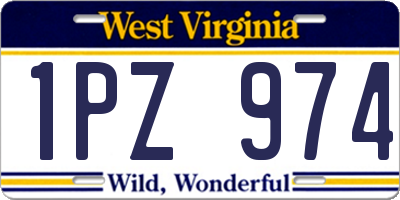 WV license plate 1PZ974