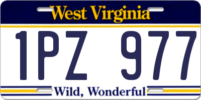 WV license plate 1PZ977