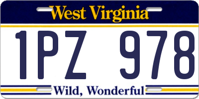 WV license plate 1PZ978
