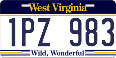 WV license plate 1PZ983