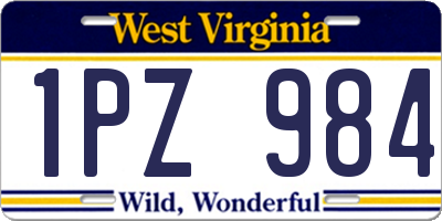 WV license plate 1PZ984