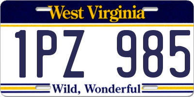 WV license plate 1PZ985