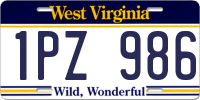 WV license plate 1PZ986