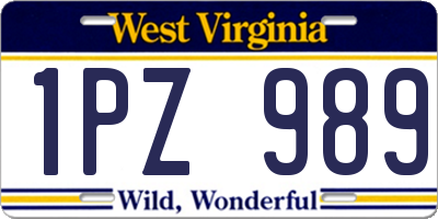 WV license plate 1PZ989