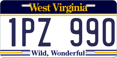 WV license plate 1PZ990