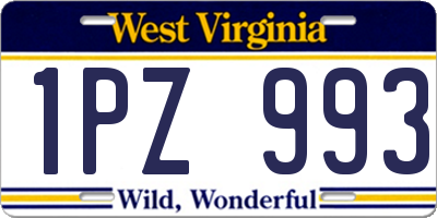 WV license plate 1PZ993